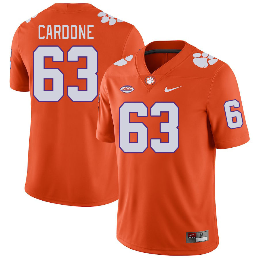 Men #63 Dominic Cardone Clemson Tigers College Football Jerseys Stitched-Orange